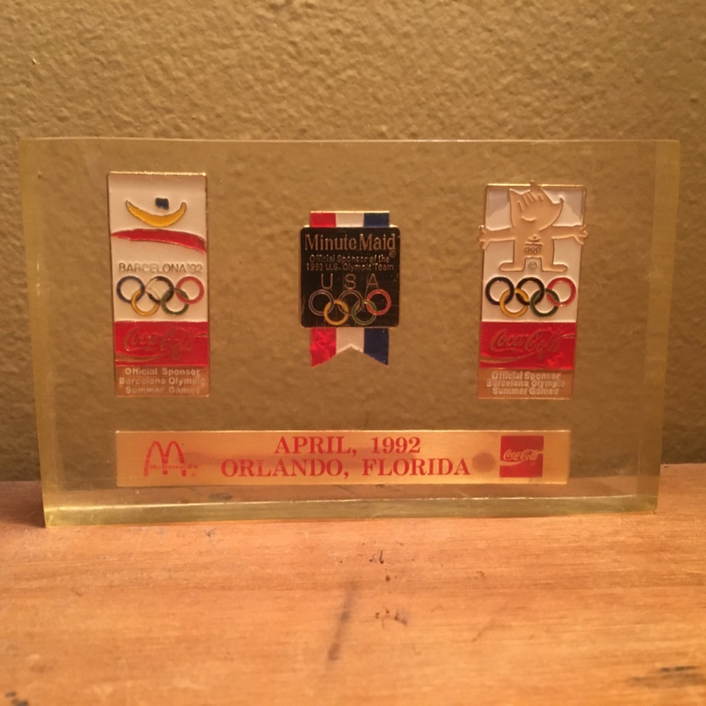 Vintage 1992 summer Olympic sponsor plaque - Picture 2 of 4